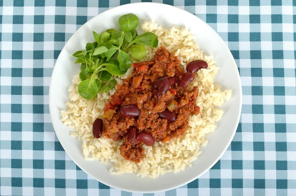 Chilli Con Carne with Rice — Stock Photo, Image