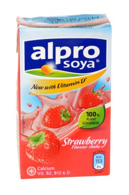 Alpro Strawberry Flavoured Soya Drink clipart