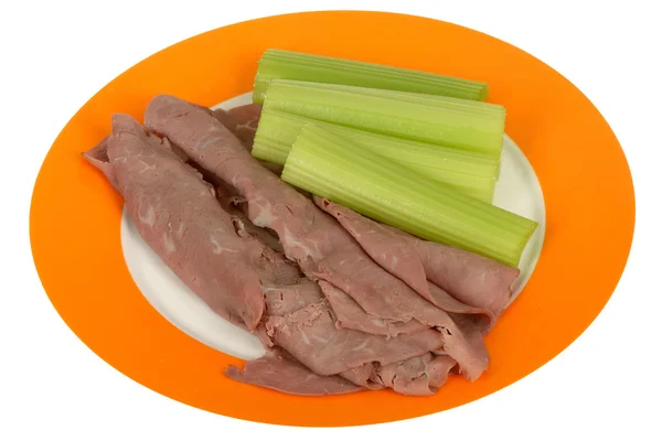 Sliced Beef with Celery — Stock Photo, Image