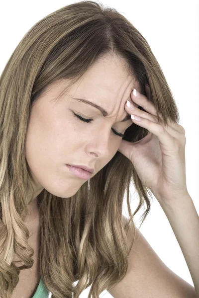 Attraktiv ung kvinna med huvudvärk — Stockfoto
