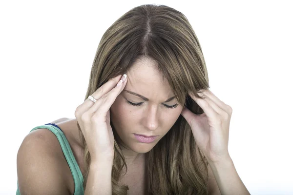 Attractive Young Woman With a Headache — Stock Photo, Image