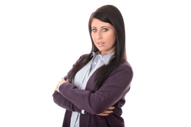 Kendine güvenen rahat iş kadını