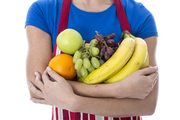 Attraktive junge Frau mit frischem Obst — Stockfoto