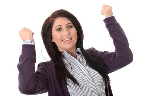 Mujer joven emocionada celebrando —  Fotos de Stock