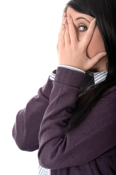 Mujer joven conmocionada — Foto de Stock