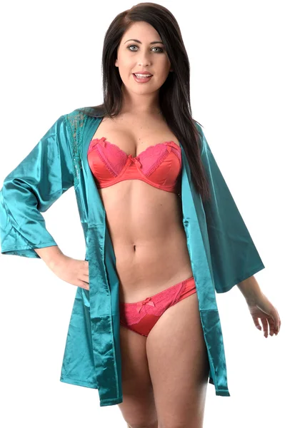 Sexy jovem mulher vestindo lingerie — Fotografia de Stock