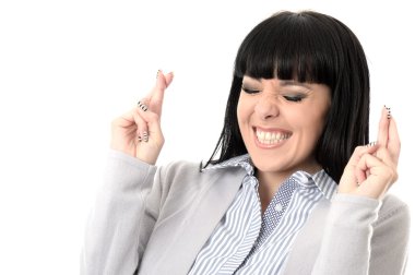 genç kadının parmak çarpı işareti