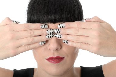 genç kadın kapsayan gözler