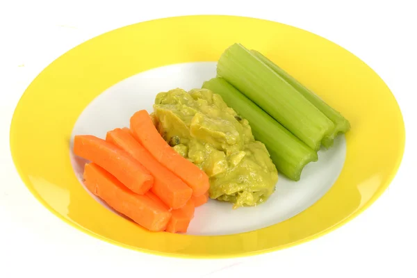 Grønnsaker med guacamol – stockfoto