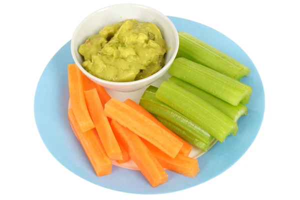 Warzywa z kąpieli guacamole — Zdjęcie stockowe