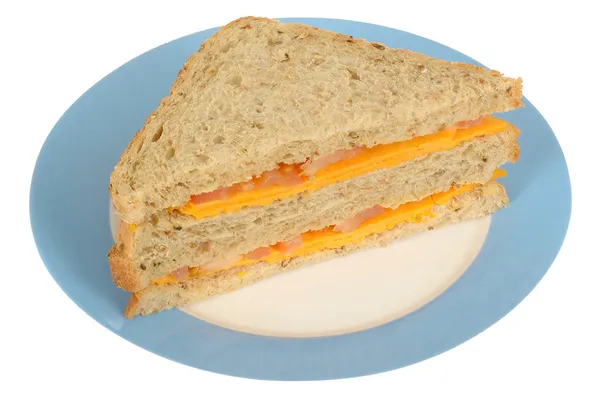Sýrový a rajčatový sendvič — Stock fotografie