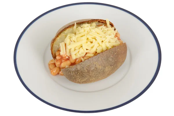 Fasolka po bretońsku i ziemniak kurtka ser — Zdjęcie stockowe