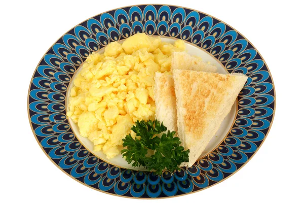 Ouă pariate pe pâine prăjită — Fotografie, imagine de stoc