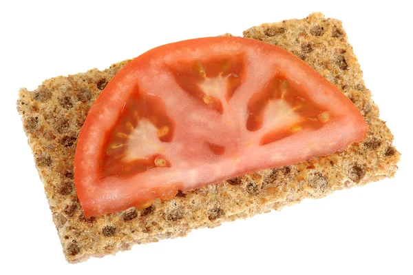Cracker křupavý chléb s rajčaty — Stock fotografie