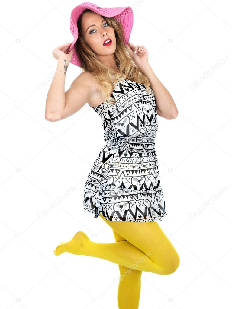 Sexy Young Woman Wearing Short Mini Dress