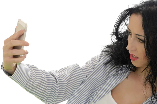 Young Woman Holding a Mobile Telephone — Stock Photo, Image