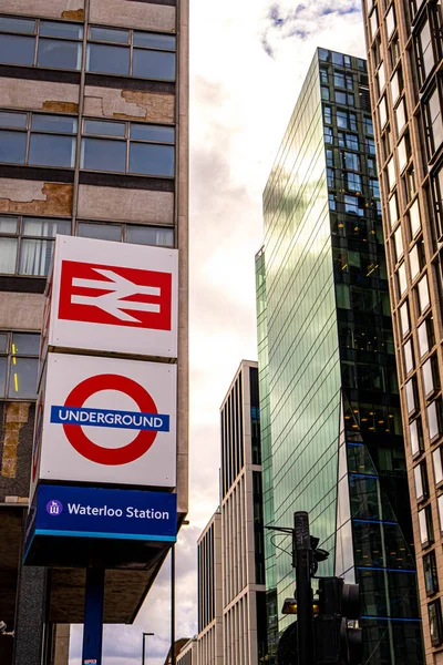 Modern High Rise Office Residential Buildings London Waterloo Underground Station — Stock Photo, Image