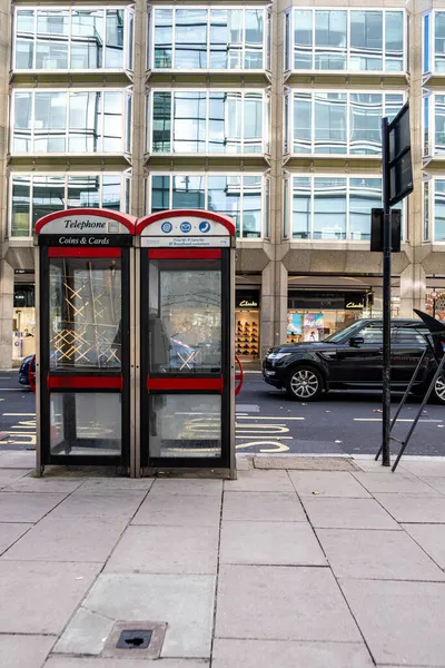 Victoria Westminster Londres Angleterre Novembre 2021 Deux Cabines Téléphoniques Publiques — Photo