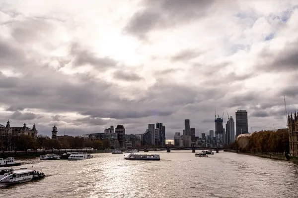 Waterloo Londra Ngiltere Kasım 2021 Westminster Köprüsü Nden Thames Nehri — Stok fotoğraf