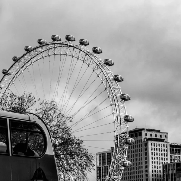 Central London November 2021 London Eye Millenium Wheel South Bank — Stock Photo, Image