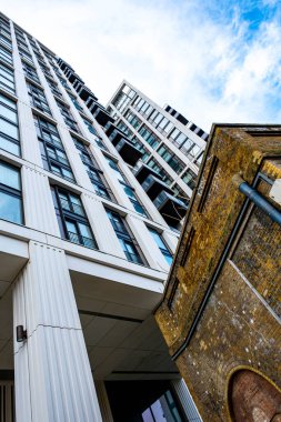 Londra İngiltere 2 Ocak 2022, Modern Yükselen Kule Bloğu Gökdelen Binaları Waterloo Londra İnsansız