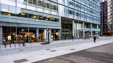 Londra İngiltere 2 Ocak 2022, Güney Londra 'da Blue Fin Binası Mavi Fin Binası.