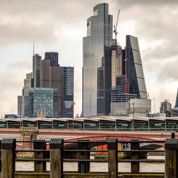 London England Styczeń 2022 London Skyline Group Modern High Rise — Zdjęcie stockowe