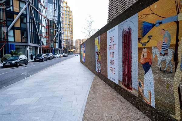 London England January 2022 Colourful Wall Art Painted Tate Modern — Stock Photo, Image