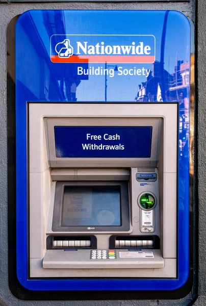 Epsom Surrey Fevereiro 2022 Nationwide Building Society Automated Atm Cash — Fotografia de Stock