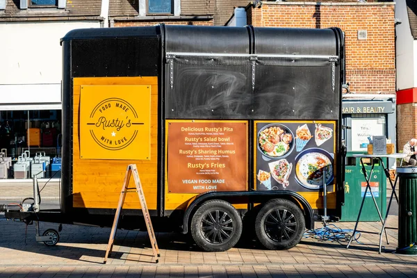 Epsom Surrey London March 2022 Pop Mobile Vegan Food Van — 스톡 사진