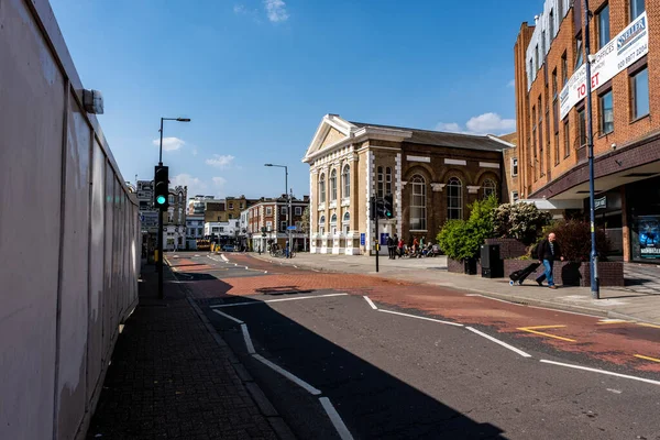 Kingston Thames Kingston London Großbritannien März 2022 Leere Straße Ohne — Stockfoto