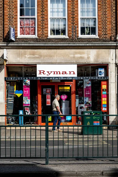 Epsom Surrey London April 2022 Ryman Office Stationery Shop Front — стокове фото