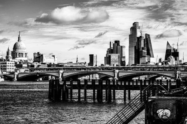 London Anglia 2022 Január Blackfriers Bridge Crossing River Thames Londons — Stock Fotó