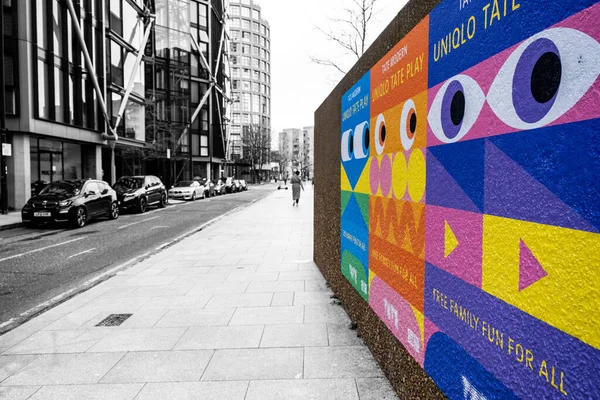 Southwark Southbank London January 2022 Colourful Wall Art Advertising Features — Stock fotografie