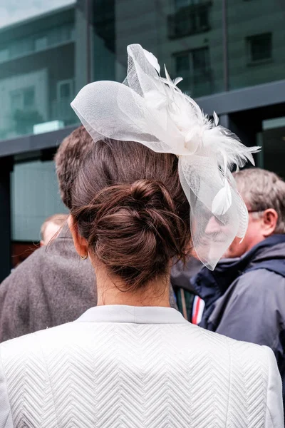 Epsom Surrey London June 2022 Rear Back Shot Anonymous Woman — Stock Photo, Image