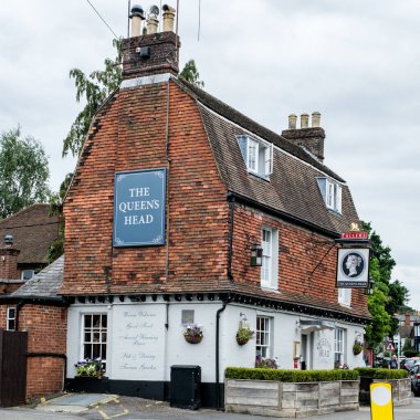 Dorking, Surrey Hills, London UK, June 30 2022, The Queens Head Traditional English Pub 