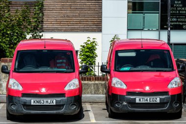 Dorking, Surrey Hills, London, UK, August 26 2022, Royal Mail Post Office Delivery Vans Parked With No People