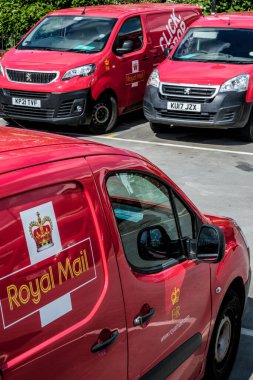 Dorking, Surrey Hills, London, UK, August 26 2022, Royal Mail Post Office Delivery Vans Parked With No People