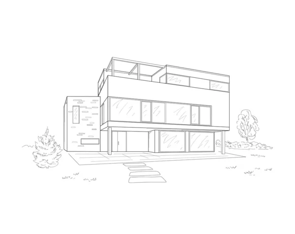 Dessin du bâtiment — Image vectorielle