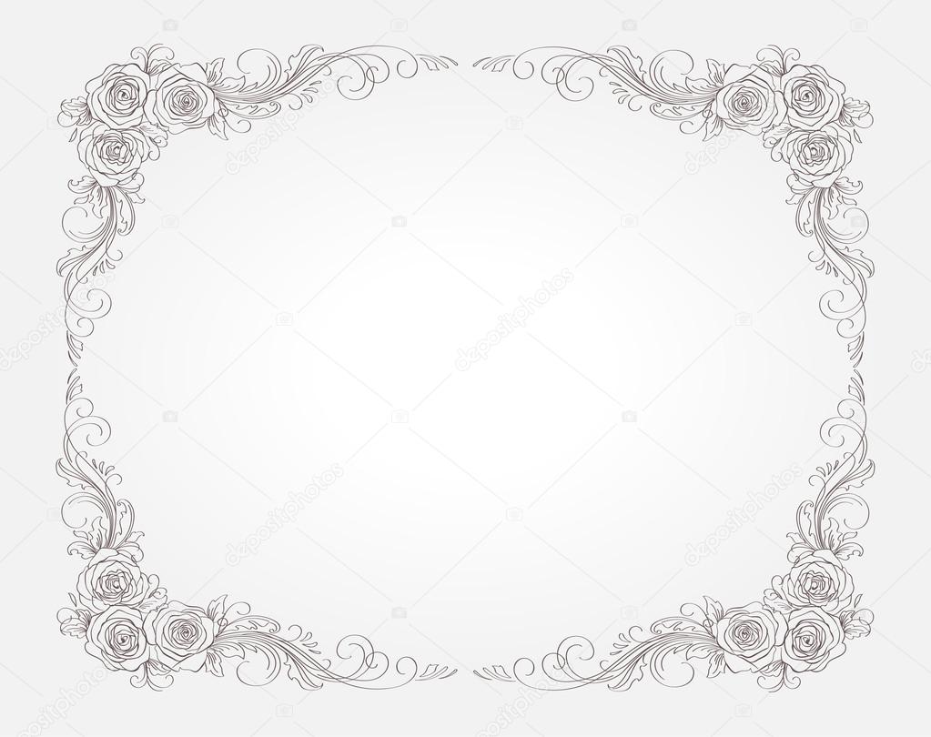 Template frame design for card — Stock Vector © tatashat 12849379