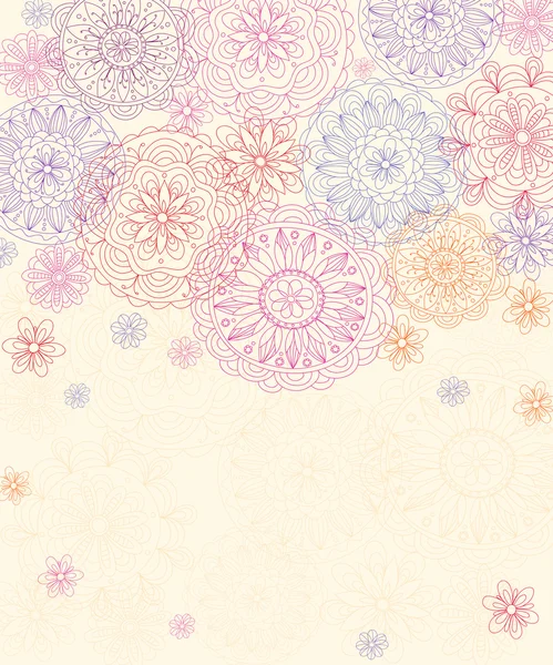 定型化された花とかわいいカード — ストックベクタ