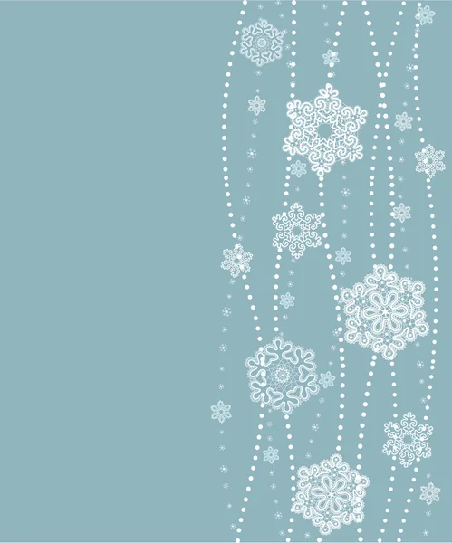 Tarjeta azul con copos de nieve — Archivo Imágenes Vectoriales