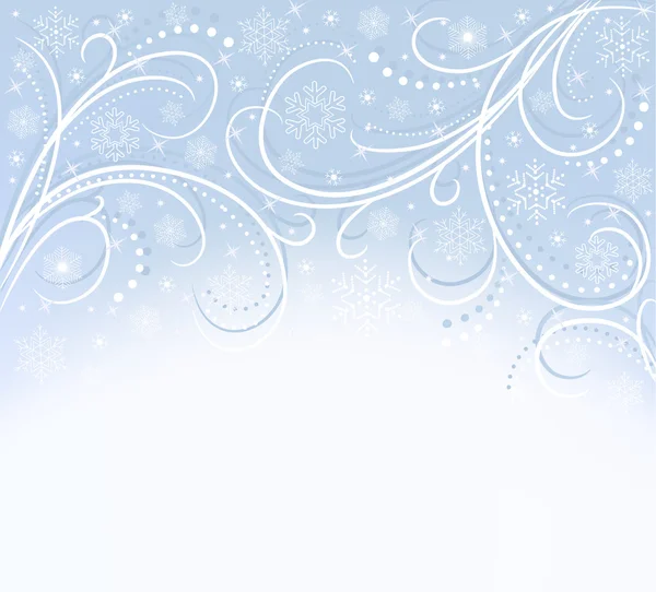 Carte bleue avec flocons de neige — Image vectorielle
