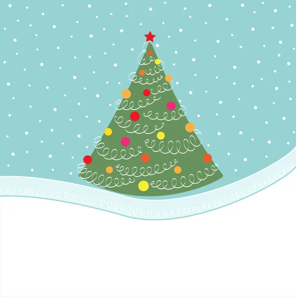 Kartu dengan pohon Natal - Stok Vektor