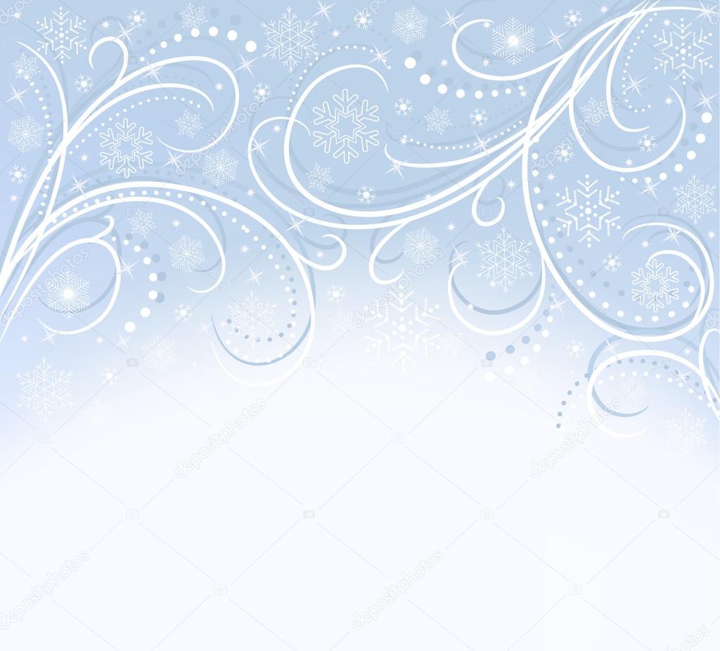 Blue card with snowflakes