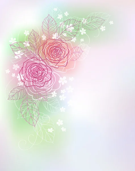 Fondo abstracto con rosas — Vector de stock