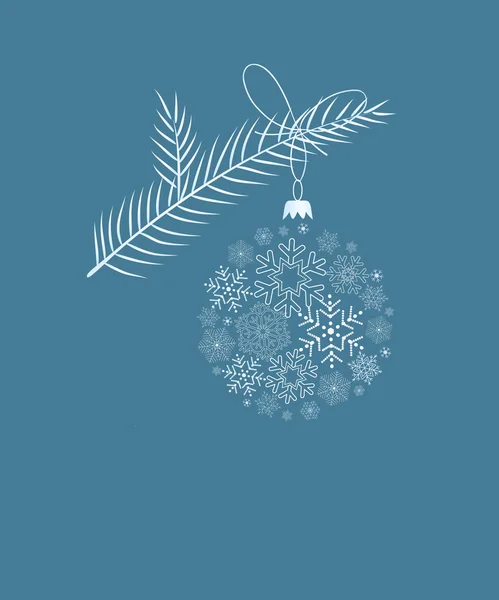 Carte bleue avec arbre de Noël — Image vectorielle