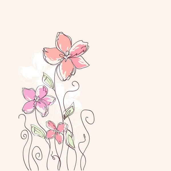 Schattige bloemen kaart — Stockvector