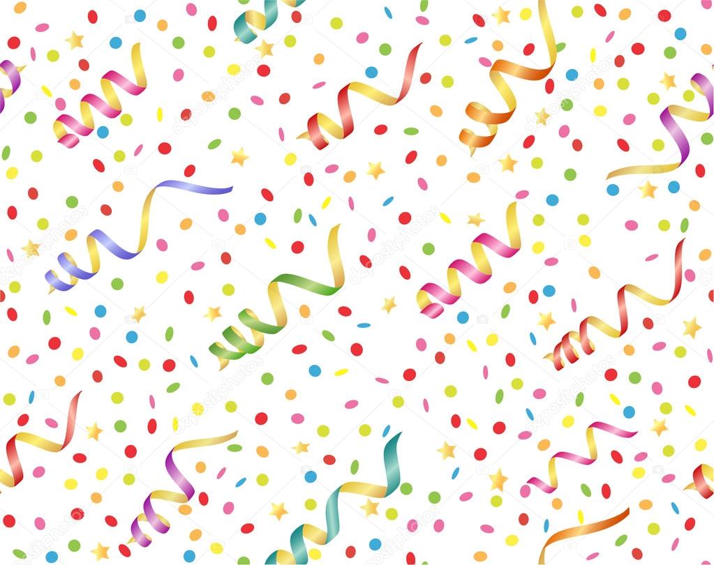Background with streamer and confetti
