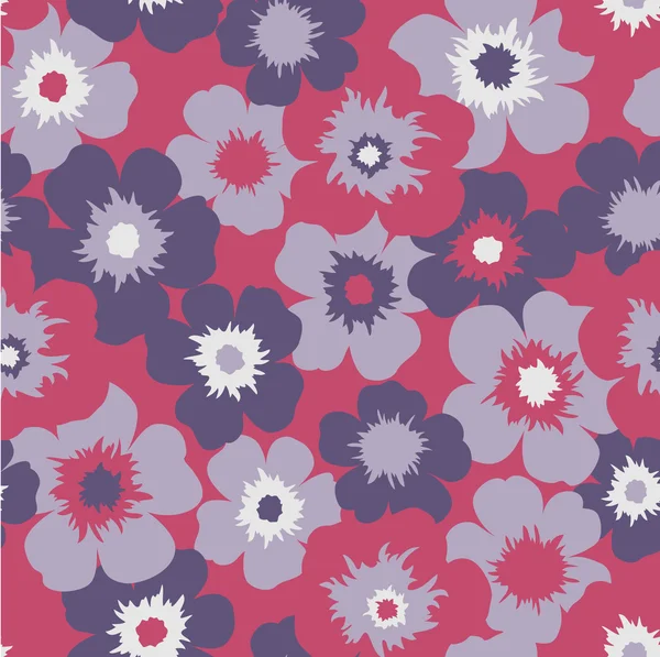 Fundo floral vermelho sem costura — Vetor de Stock